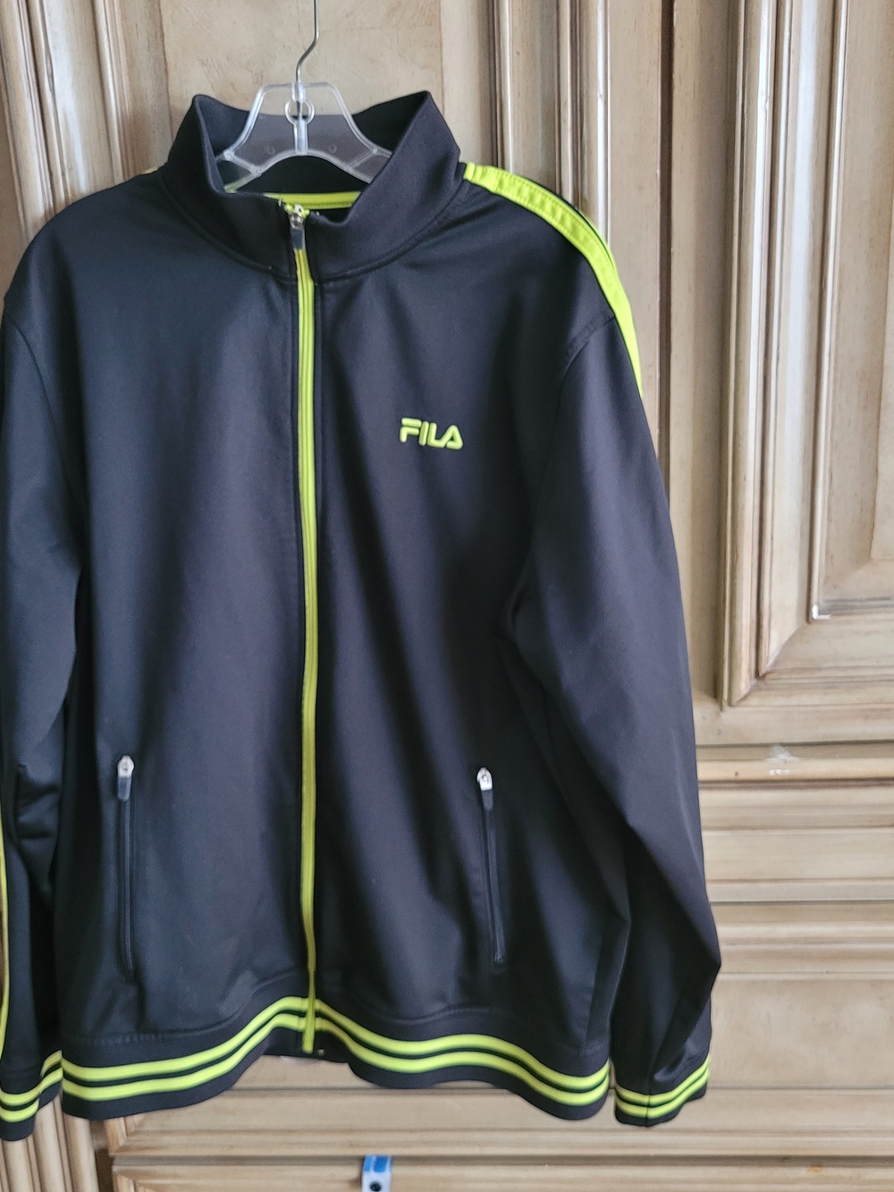 Fila Black Jacket with Neon Yellow Trim